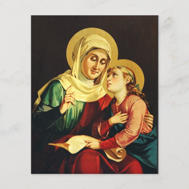 Lámina Santa Ana y la Virgen María (Anverso)
