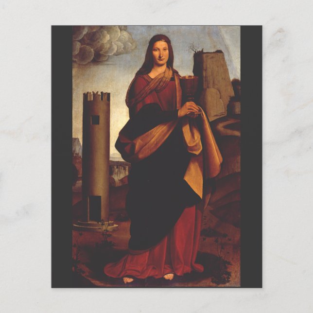 Lámina Santa Bárbara por Giovanni Antonio Boltraffio (Anverso)