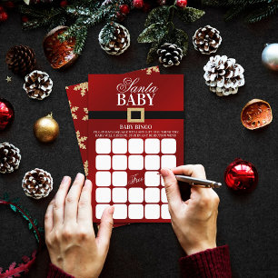 Lámina Santa Bebé Navidades Baby Shower Bingo