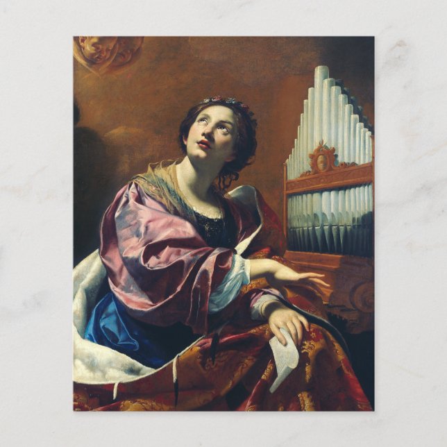Lámina Santa Cecilia por Simon Vouet (Anverso)
