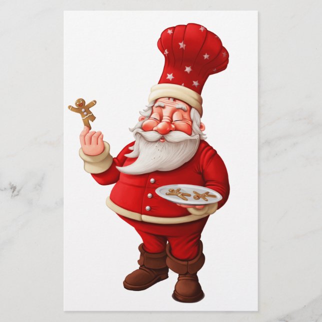 Lámina Santa Claus Bakes Gingerbread Men (Anverso)