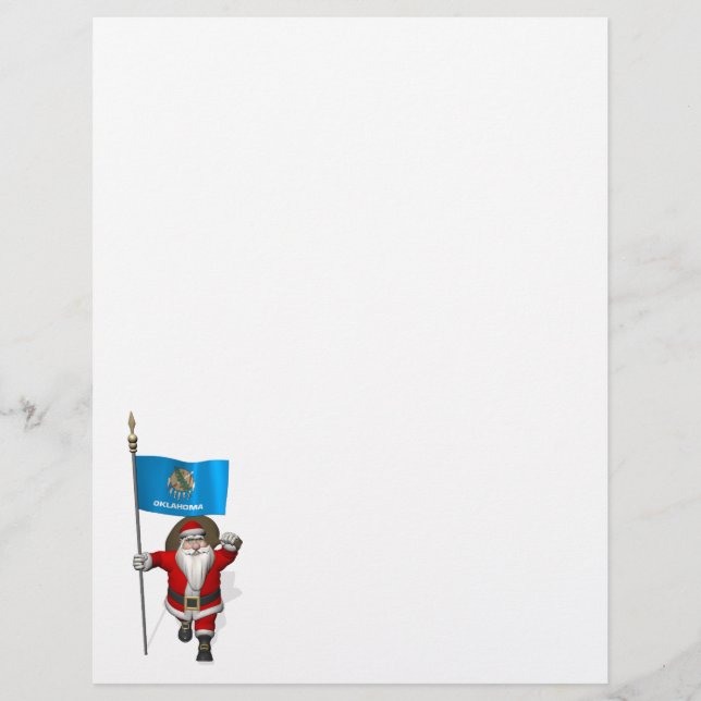 Lámina Santa Claus Con El Diseño De Oklahoma (Anverso)