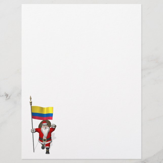 Lámina Santa Claus Con El Fin De Colombia (Anverso)