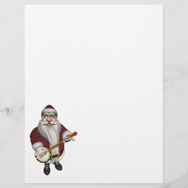 Lámina Santa Claus jugando banjo (Anverso)