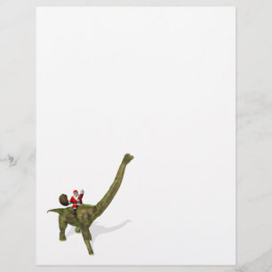 Lámina Santa Claus Montando En El Brachiosauro