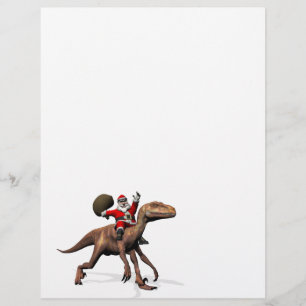 Lámina Santa Claus Viajando En Deinonychus
