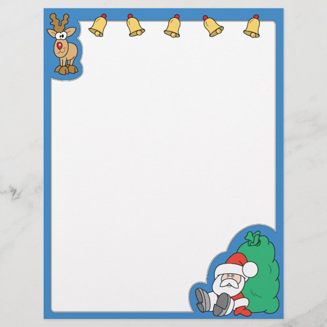 Lámina Santa Claus y Navidades de renos (Anverso)