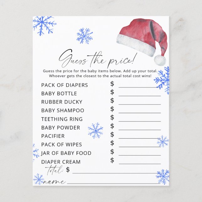 Lámina Santa hat - Adivinen el juego del precio (Anverso)