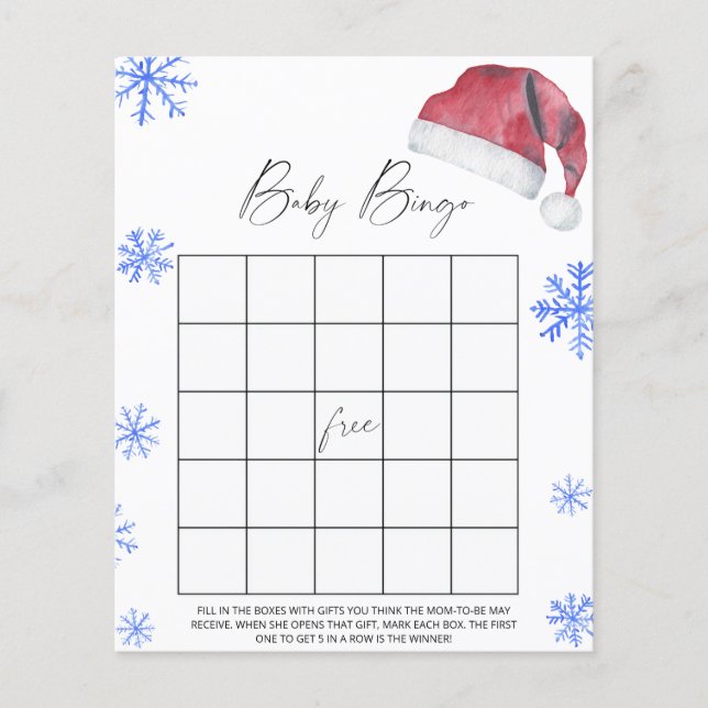 Lámina Santa hat - juego de bingo para bebés (Anverso)