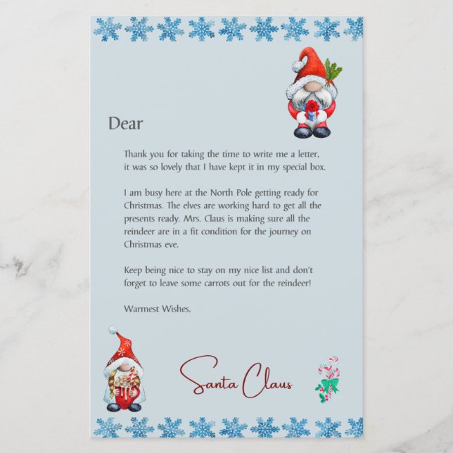 Lámina Santa Letter Customizable Christmas Letter (Anverso)