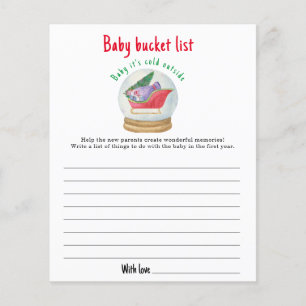 Lámina Santa sleigh - Lista del cubo del bebé
