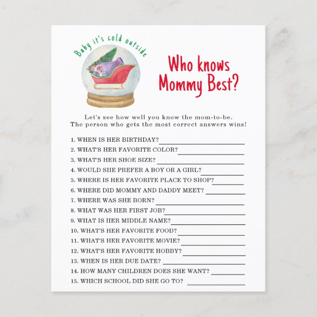 Lámina Santa sleigh - Quién conoce mejor a mamá (Anverso)