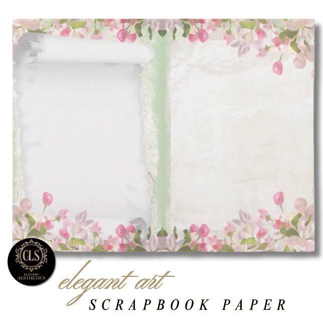 Lámina Scrapbook Paper – Vintage Floral Ephemera 2 (Decoupage Paper – Vintage Floral Ephemera 2)