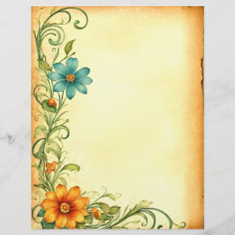 Lámina Scrapbooking Junkjournal Vintage Blumen Rahmen
