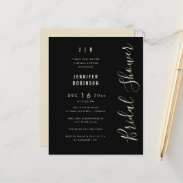 Lámina Script de presupuesto moderno ducha de novia negro