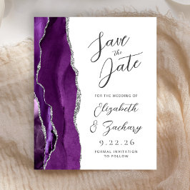 Lámina Script Purple Silver Agate de presupuesto Guardar