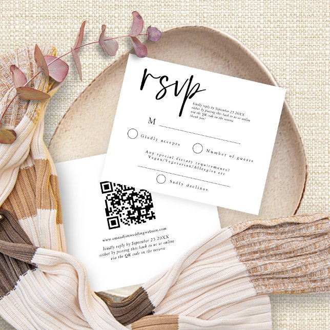 Lámina Script sencillo de presupuesto Código QR Boda RSVP (Subido por el creador)