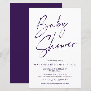 Lámina Script simple de presupuesto Royal Purple Baby Sho