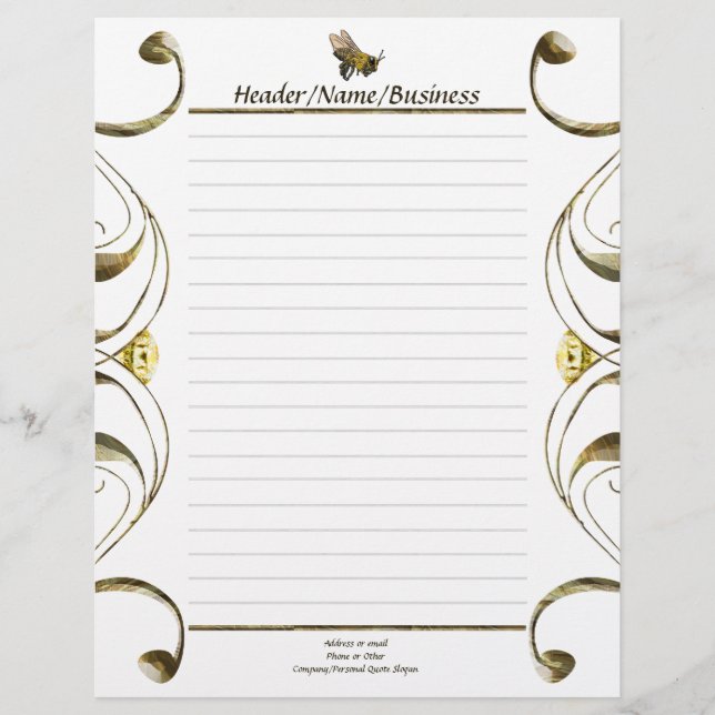 Lámina Scroll Honey Bee Lined (Anverso)