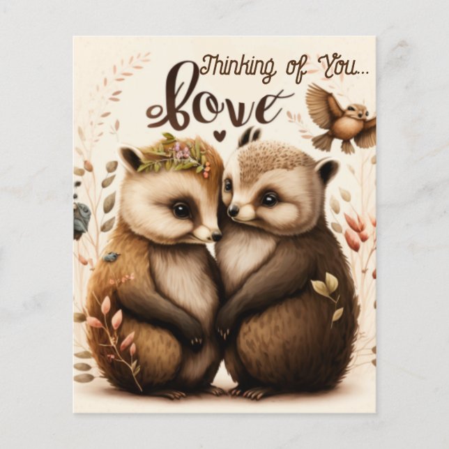 Lámina Sé mi erizo de San Valentín enamorado (Anverso)