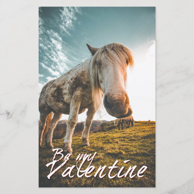 Lámina Sé mi San Valentín con aspecto de caballo V2.0 (Anverso)