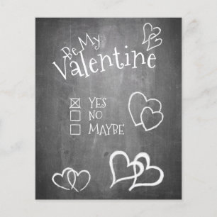 Lámina Sé mi San Valentín en una pizarra