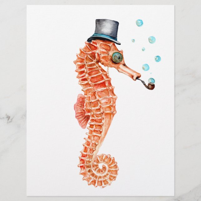 Lámina Seahorse Steampunk (Anverso)