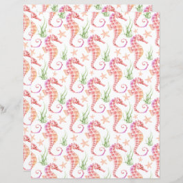 Lámina Seahorses Scrapbook Paper