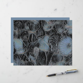 Lámina Seasheles Ocean Beach Pastel Blue Black Decoupage