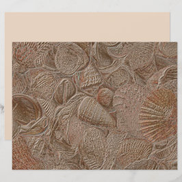 Lámina Seashell Ocean Beach Elegant Gold Sepia Decoupage
