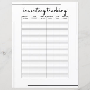 Lámina Seguimiento de inventario de logotipos de guiones 