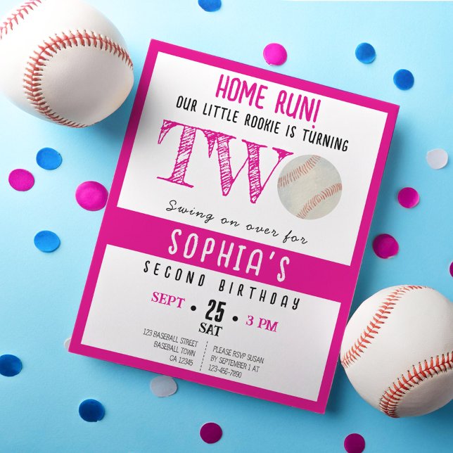 Lámina Segundo cumpleaños de Cute Rookie Baseball Chica d (Subido por el creador)