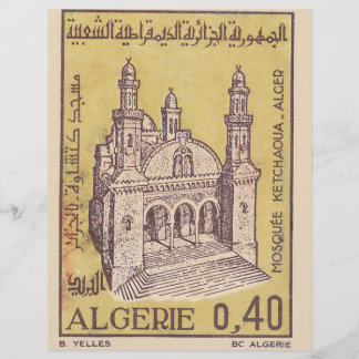 Lámina Sello postal de Argelia con la mezquita Ketchaoua