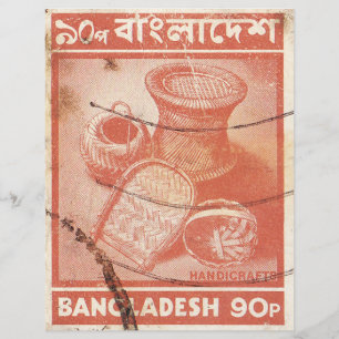 Lámina Sello postal de Bangladesh con artesanía