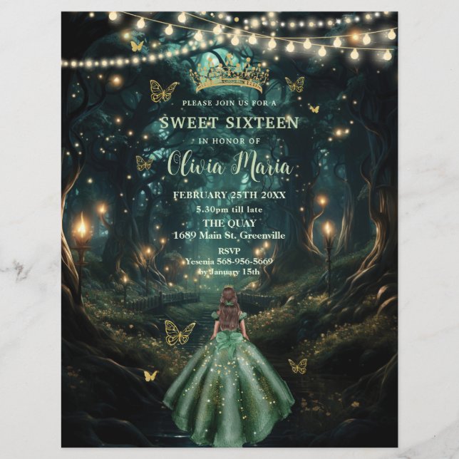 Lámina Selva encantada Esmeralda Verde Vestido dulce 16 1 (Anverso)