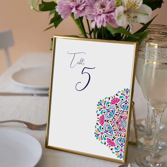 Lámina Señal de mesa de boda arcoíris Fiesta Mexicana (Subido por el creador)