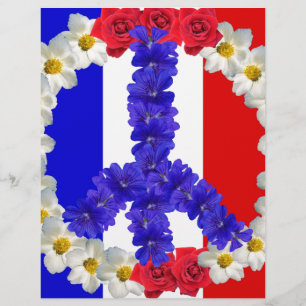 Lámina señal de paz de bandera francesa