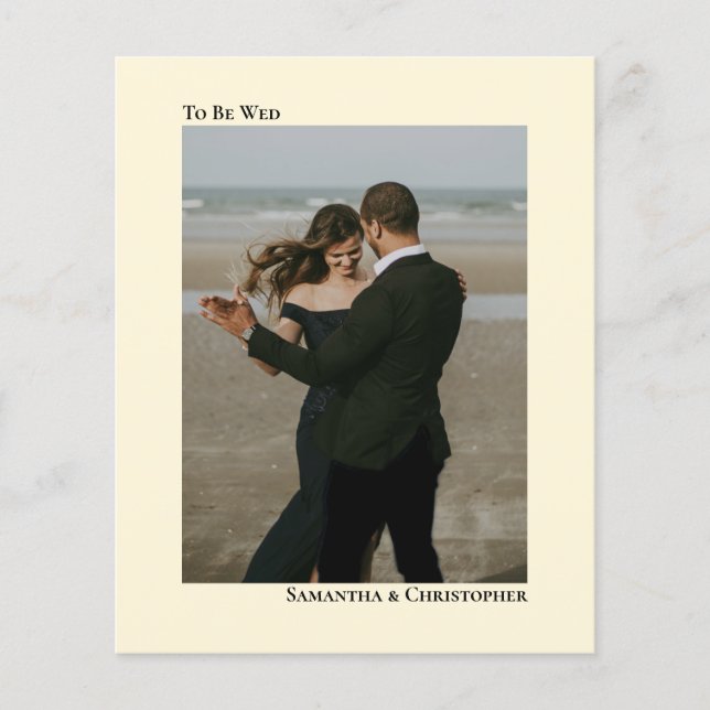 Lámina Sencilla invitación a Boda con presupuesto de marf (Anverso)