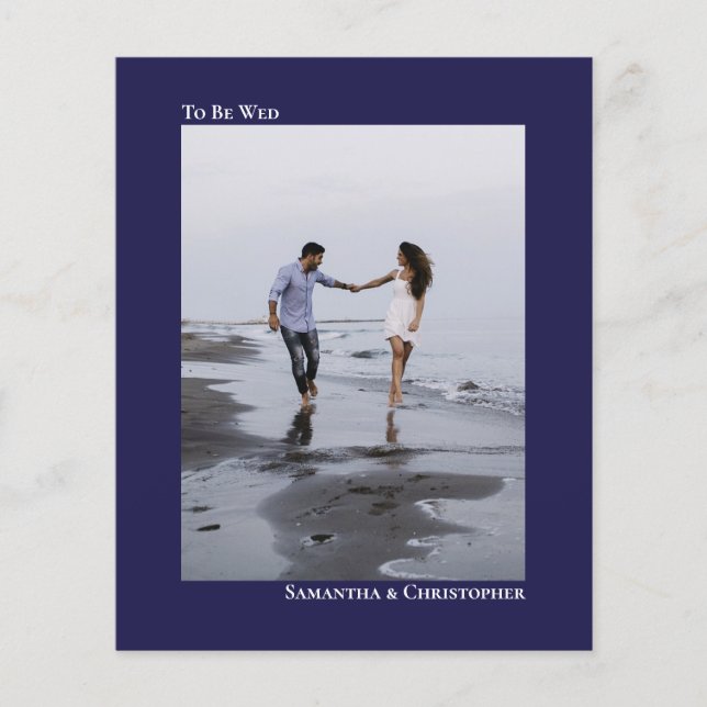 Lámina Sencilla Invitación de Foto de Boda PRESUPUESTO Az (Anverso)