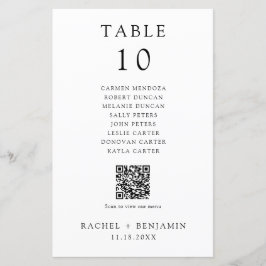 Lámina Sencilla tabla de asientos de Boda blanco negro có