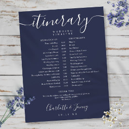 Lámina Sencillo calendario de bodas con guión azul marino
