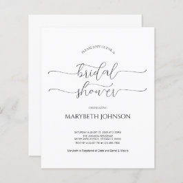 Lámina Sencillo guión mínimo Ducha de novia en blanco y n