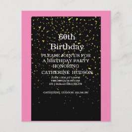 Lámina Sencillo oro Negro cumpleaños 60