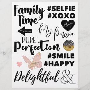 Lámina "Sencillos placeres" Word Art Set 01