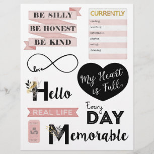 Lámina "Sencillos placeres" Word Art Set 02