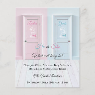 Lámina Señoras o caballeros de baño revelación de género