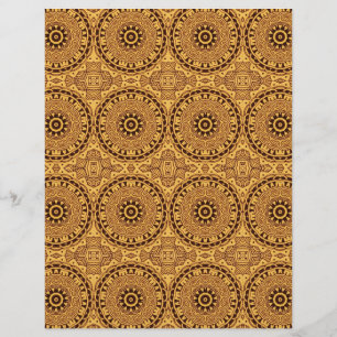 Lámina Sepia Círculos Collage papel de cuaderno de notas