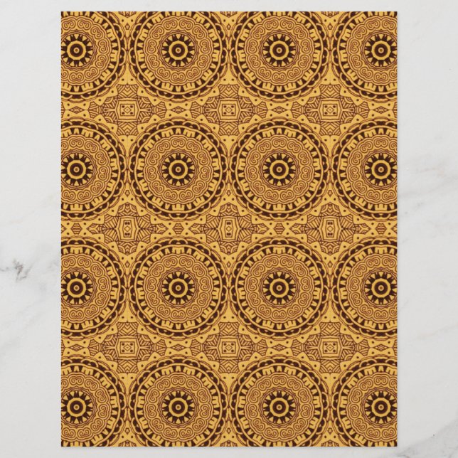 Lámina Sepia Círculos Collage papel de cuaderno de notas  (Anverso)