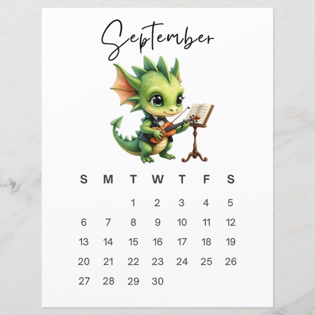 Lámina September Baby Dragon Art Print Cozy Fantasy  (Anverso)