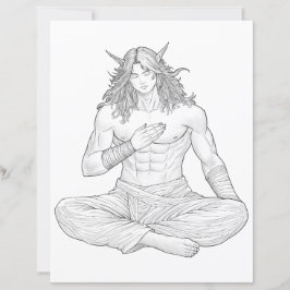 Lámina Serene Elf Warrior | Fantasy Anime Character Art